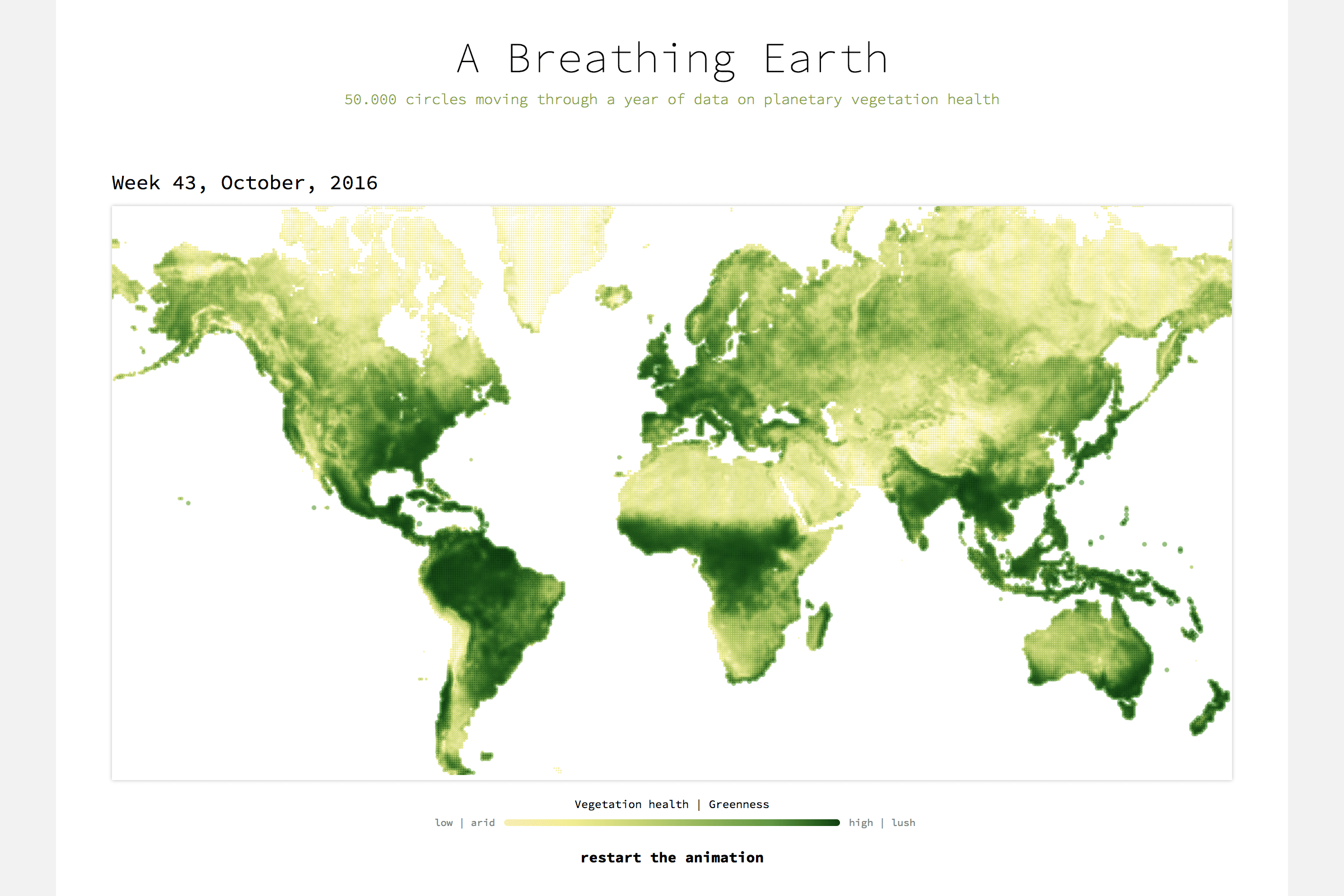 Week 43 in the animation of 'Breathing Earth'