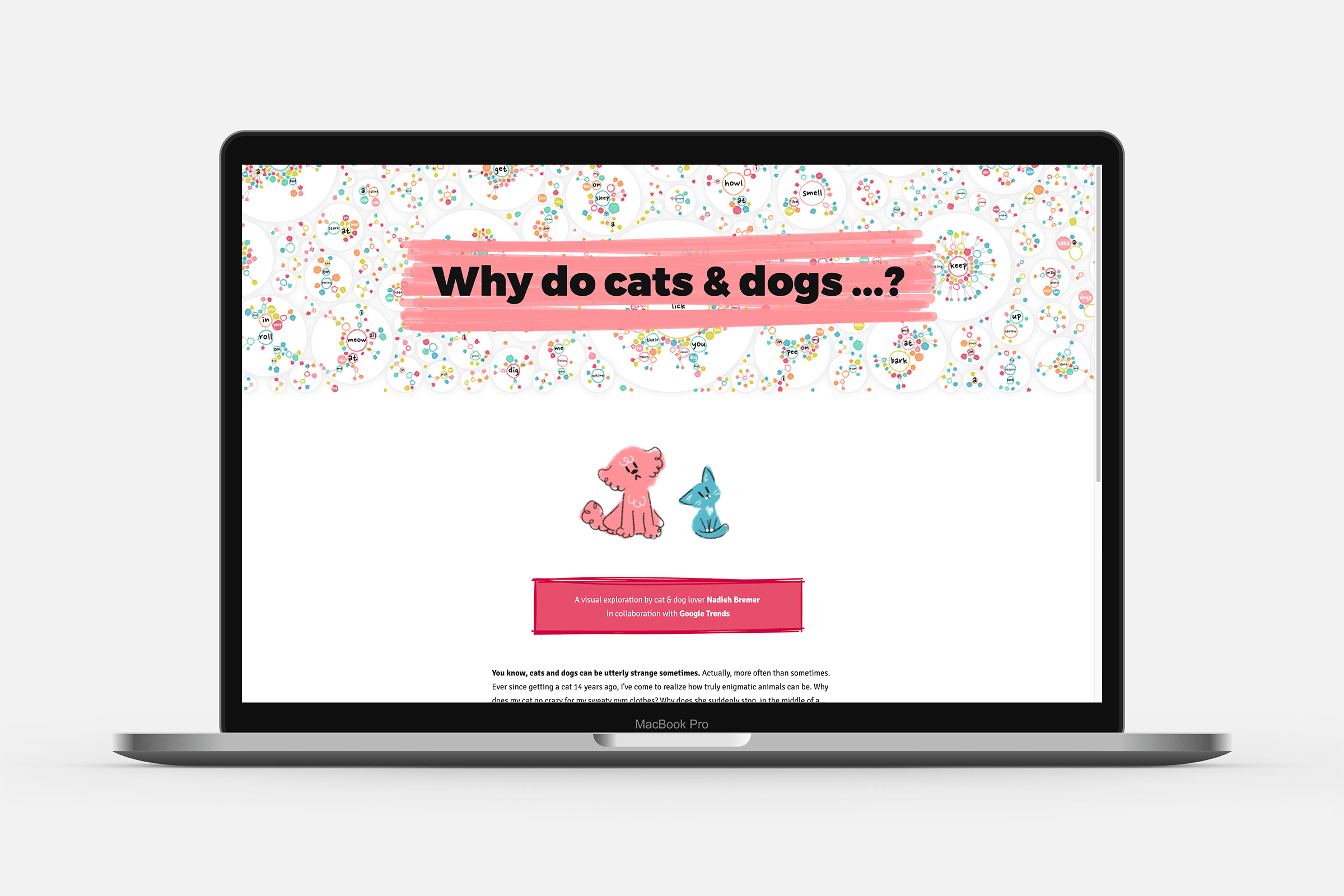 The starting page of the project that lets you choose between cats and dogs