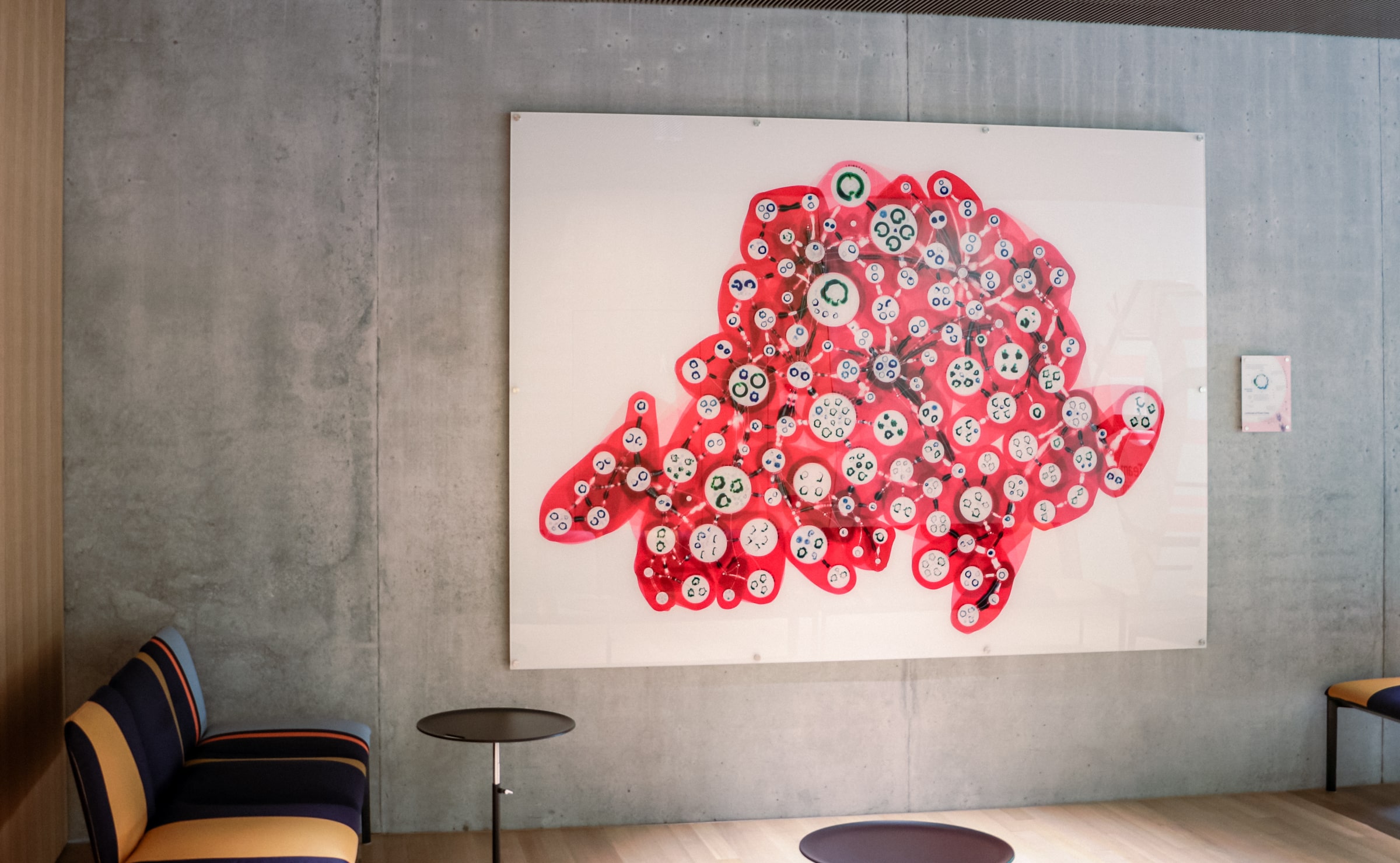The actual printed piece in Swissgrid's lobby